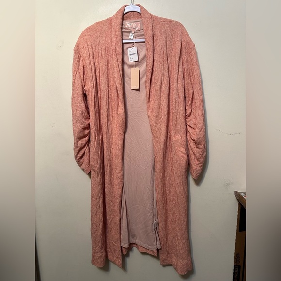 Hutch x Maxey NWT Greene Casual Open-Front Cardigan Peach NWT Medium Cozy - Picture 2 of 7